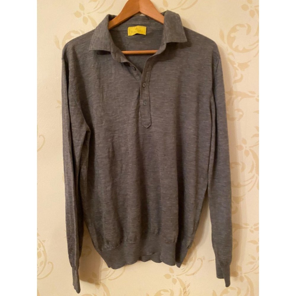 Italy Victor Talbots 70% Cashmere Gray Sweater Siz